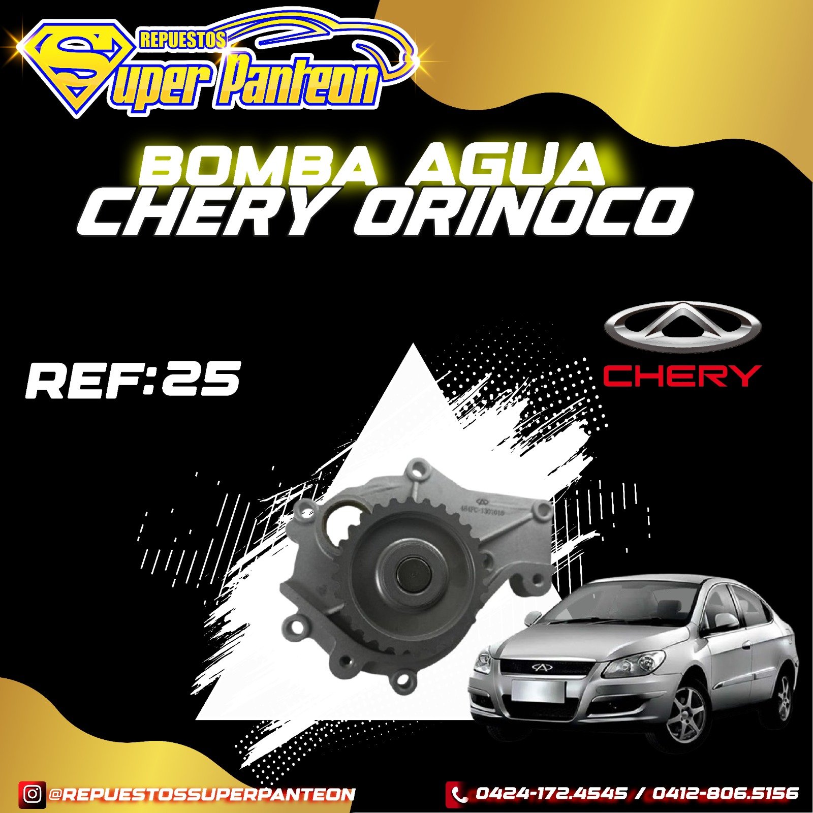 Bomba de agua Chery Orinoco, Arauca y X1