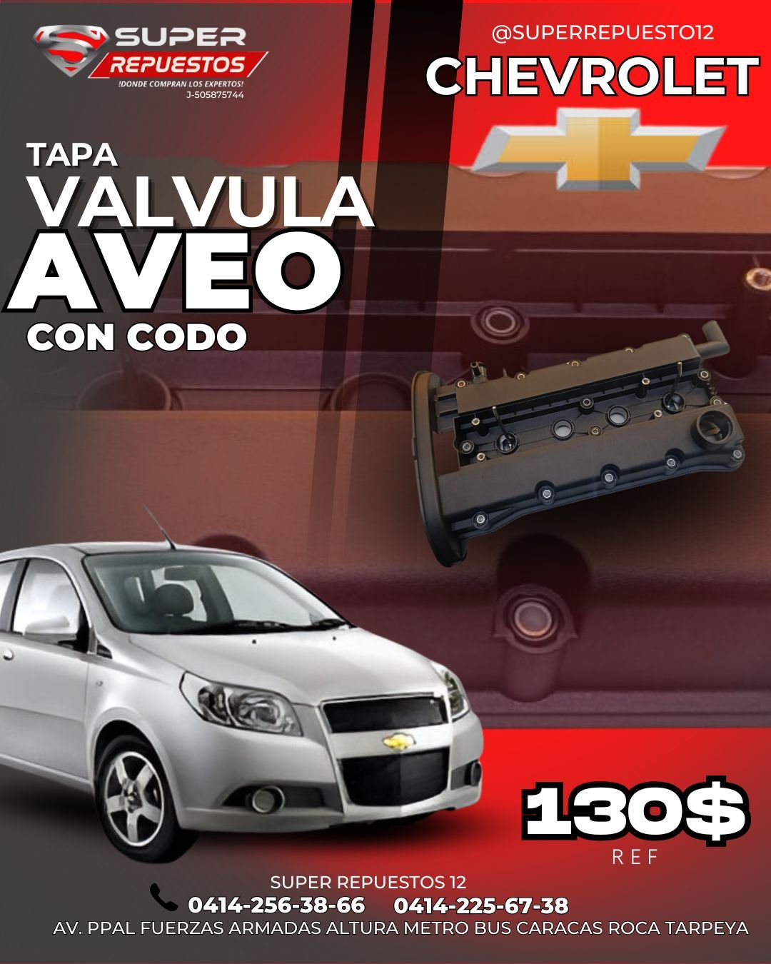 Tapa Valvula con Codo, Aveo