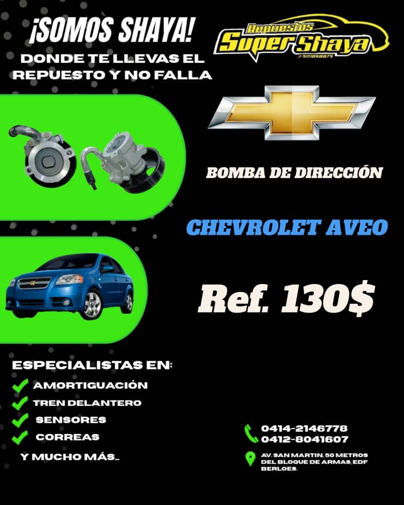 Bomba de Dirección, Chevrolet Aveo